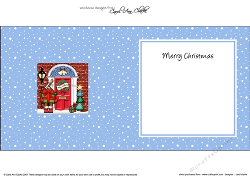 Rudolph at the Christmas Door matching insert square landscape