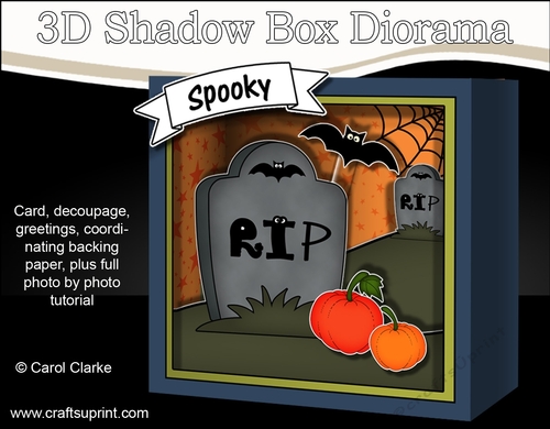 3D Halloween Diorama Shadow Box Card Mini Kit  - Spooky Graveyard