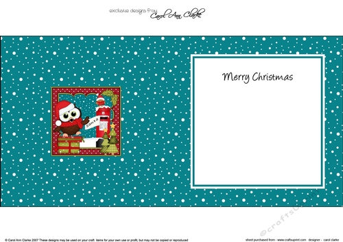 Christmas Little Hoot Owl Posts his Letter to Santa matching insert square landscape