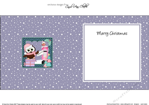 Christmas Little Hoot Owl Posts his Letter to Santa matching insert square landscape