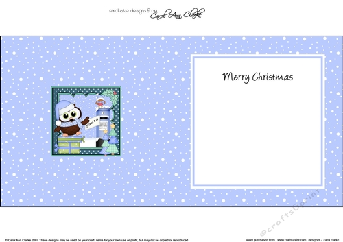 Christmas Little Hoot Owl Posts his Letter to Santa matching insert square landscape
