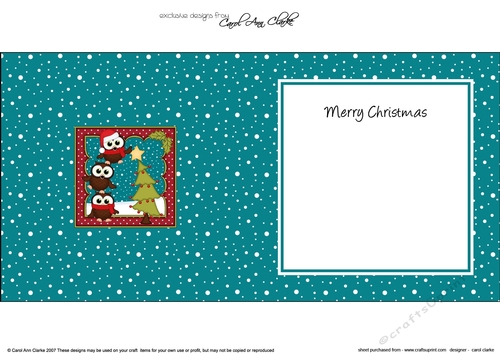 Christmas Little Hoot Owl & Friends put the Star on the Xmas Tree matching insert square landscape