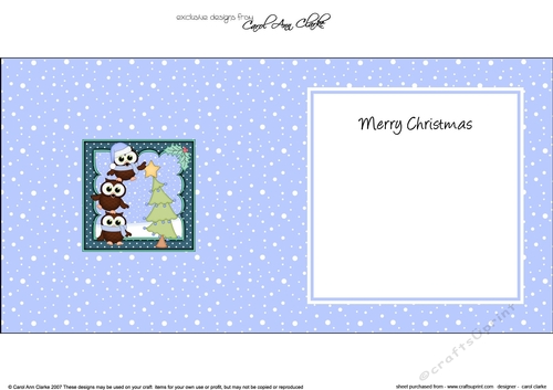 Christmas Little Hoot Owl & Friends put the Star on the Xmas Tree matching insert square landscape