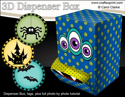 3D Fun Halloween Dispenser Box Mini Kit - Scary Monster Shadow