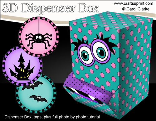 3D Fun Halloween Dispenser Box Mini Kit - Scary Monster Medusa