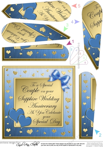 With Love on your Sapphire Wedding Anniversary Fan Pyramage