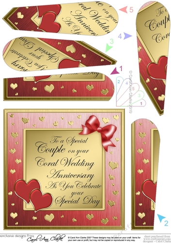 With Love on your Coral Wedding Anniversary Fan Pyramage