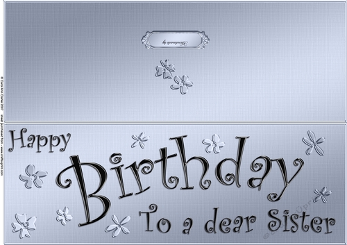 Large DL Birthday Sister quick Cut and Fold Card  
