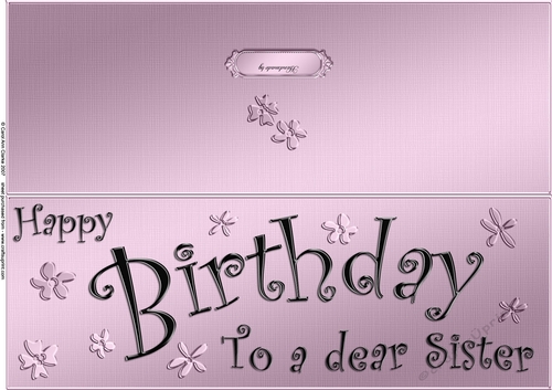 Large DL Birthday Sister quick Cut and Fold Card  