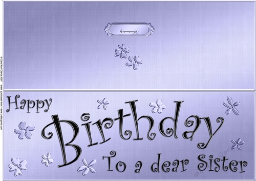 Large DL Birthday Sister quick Cut and Fold Card  