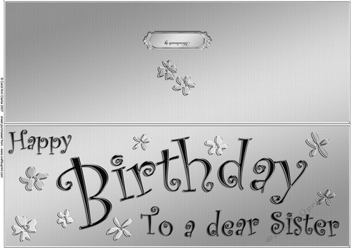 Large DL Birthday Sister quick Cut and Fold Card  