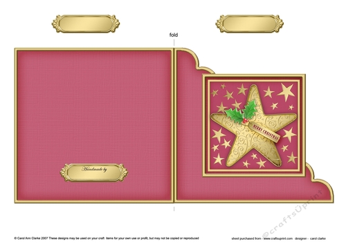 Christmas Star Cut and Fold Corner Card  