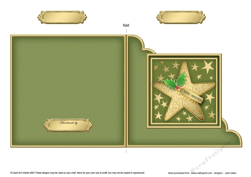 Christmas Star Cut and Fold Corner Card  