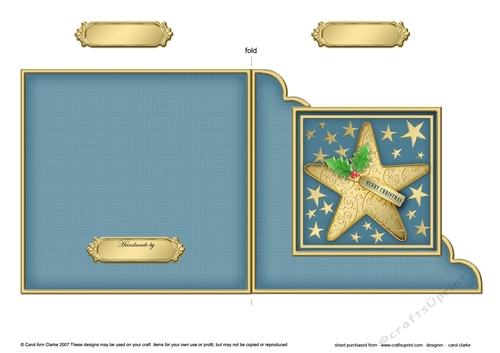 Christmas Star Cut and Fold Corner Card  