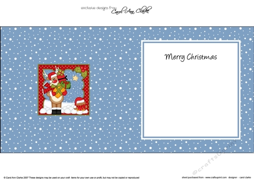 Christmas Rudolph has lots of Presents insert square landscape
