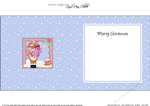 Christmas Rudolph has lots of Presents insert square landscape