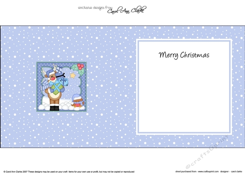 Christmas Rudolph has lots of Presents insert square landscape