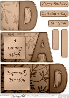 Dad Elegant Metallic Book Sheet