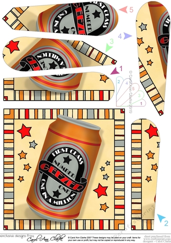 Number One Geezer Beer Can Fan Pyramage Topper