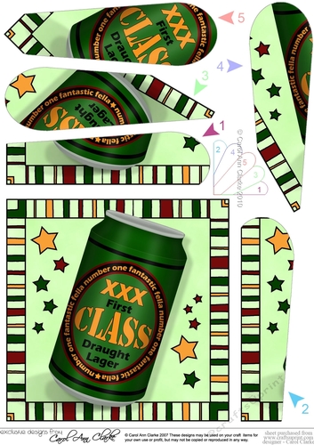 First Class Beer Can Fan Pyramage Topper