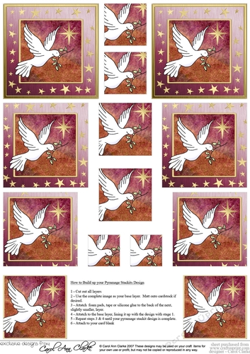 Christmas Dove Pyramage sheet