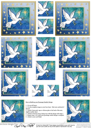 Christmas Dove Pyramage sheet