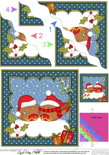 Christmas Bobbin Robin is in Love Wavy Corner side stacker Topper
