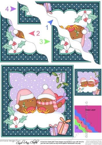 Christmas Bobbin Robin is in Love Wavy Corner side stacker Topper