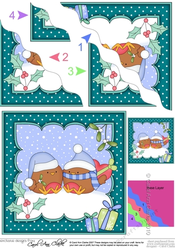 Christmas Bobbin Robin is in Love Wavy Corner side stacker Topper