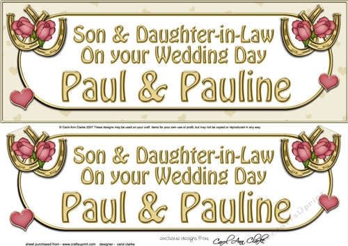 Large DL Wedding Day PAUL & PAULINE 3D decoupage