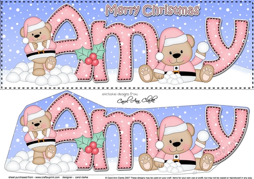 Large DL Merry Christmas AMY 3D decoupage 