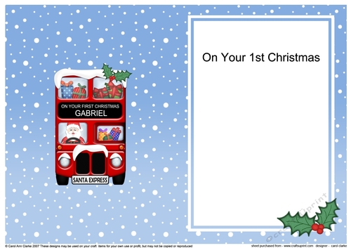 Christmas Santa Express On your First Christmas GABRIEL matching A5 insert