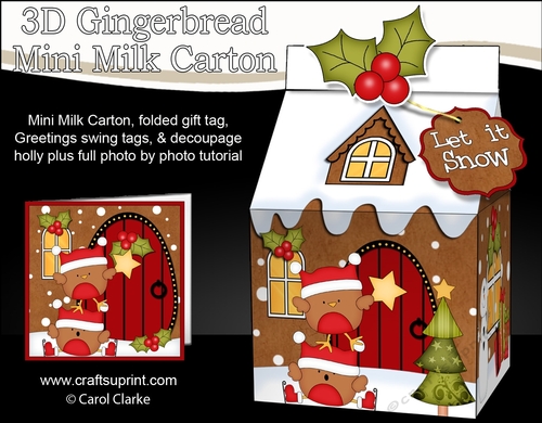 3D Christmas Milk Carton Gingerbread House Treat Box Mini Kit -  Bobbin Robbins have a Christmas Star