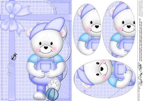 A5 Teddy Ed Plays Football Oval Pyramage Topper