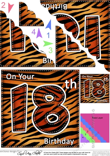 Fun Zebra Striped 18th Birthday Scalloped Corner Stacker