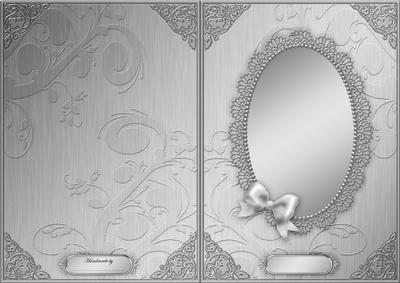 A5 Metallic Lace and Bow Card Front