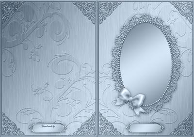 A5 Metallic Lace and Bow Card Front