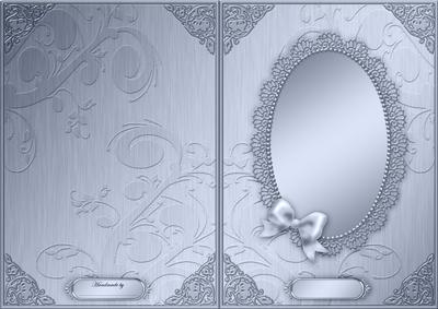 A5 Metallic Lace and Bow Card Front