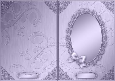 A5 Metallic Lace and Bow Card Front