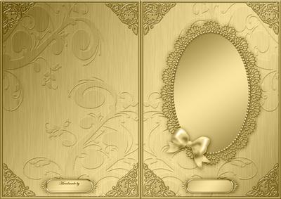 A5 Metallic Lace and Bow Card Front