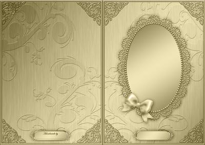 A5 Metallic Lace and Bow Card Front