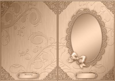 A5 Metallic Lace and Bow Card Front