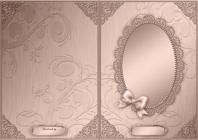 A5 Metallic Lace and Bow Card Front