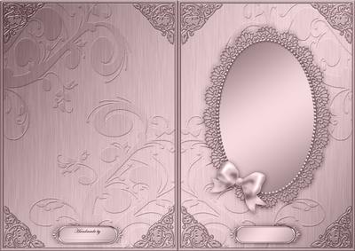 A5 Metallic Lace and Bow Card Front
