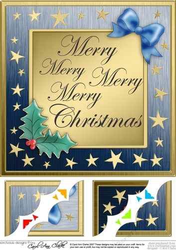 8 x 8 Elegant Christmas Greetings Scalloped corner Topper