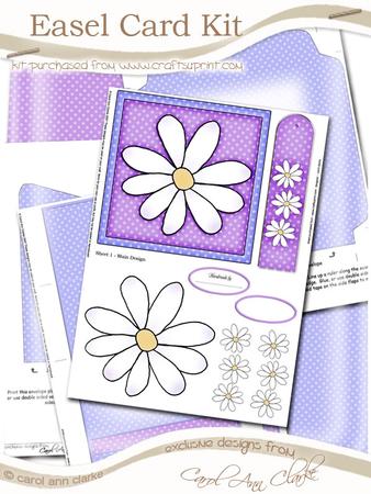 Daisy Easel Card Kit in with 3D Decoupage