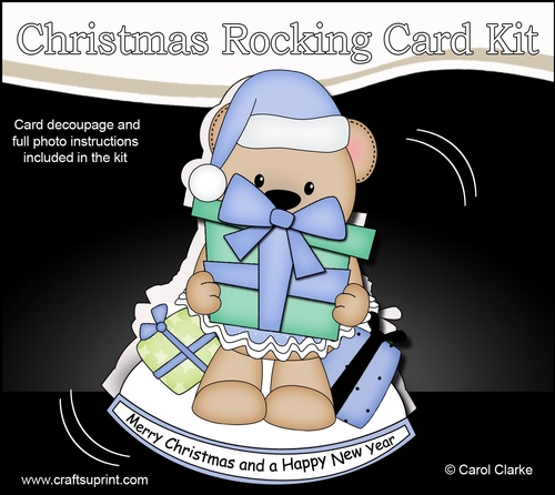 3D Shaped Rocking Christmas Card Mini Kit  - Livvy Bear has lots of Presents