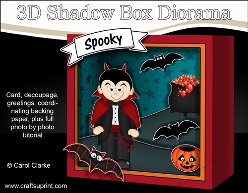3D Halloween Diorama Shadow Box Card Mini Kit  - Lucifer