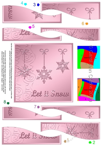 Christmas Let it Snow Snowflakes Wavy Spiral Side Stacker