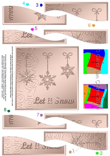 Christmas Let it Snow Snowflakes Wavy Spiral Side Stacker
